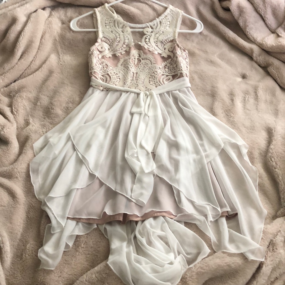 girls cream party dress